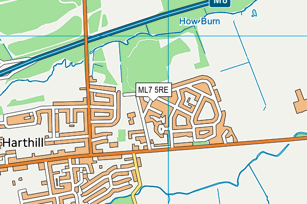 ML7 5RE map - OS VectorMap District (Ordnance Survey)