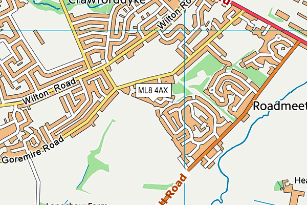 ML8 4AX map - OS VectorMap District (Ordnance Survey)