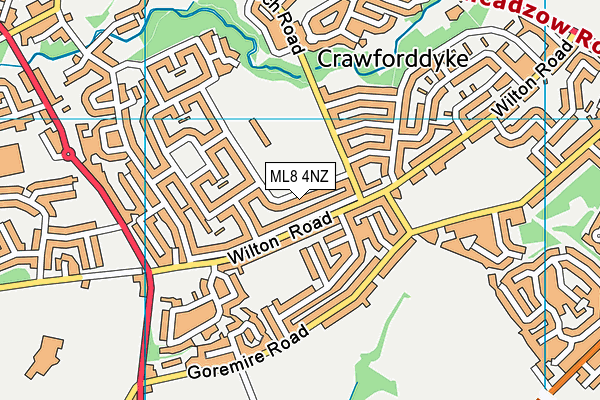 ML8 4NZ map - OS VectorMap District (Ordnance Survey)