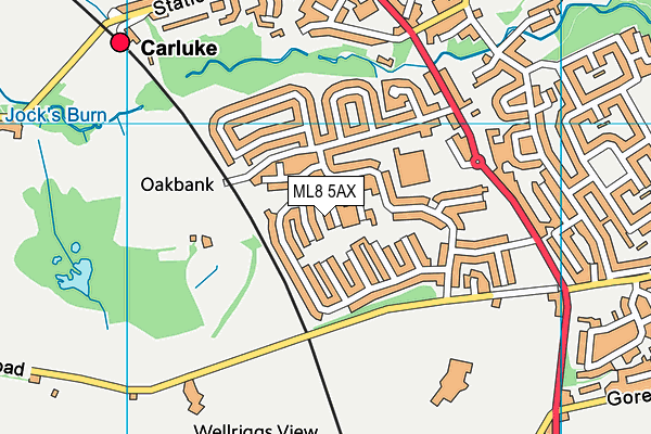 ML8 5AX map - OS VectorMap District (Ordnance Survey)