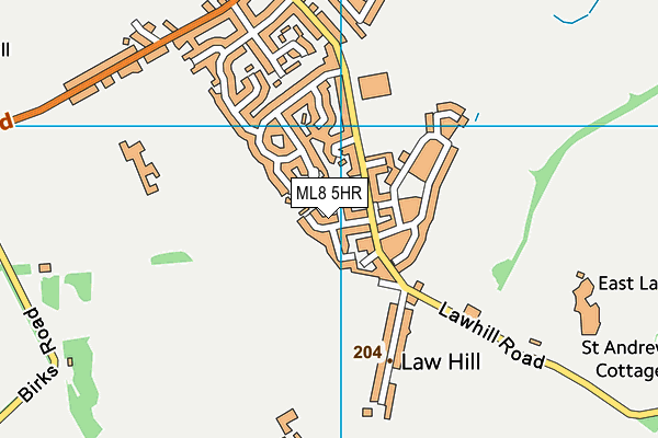ML8 5HR map - OS VectorMap District (Ordnance Survey)