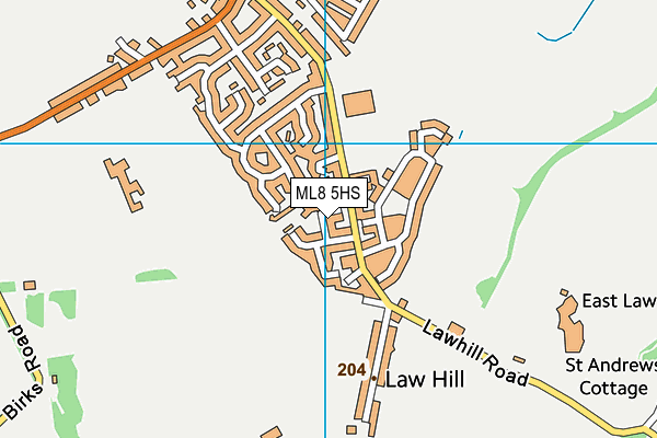 ML8 5HS map - OS VectorMap District (Ordnance Survey)