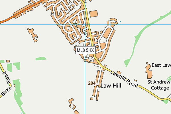 ML8 5HX map - OS VectorMap District (Ordnance Survey)