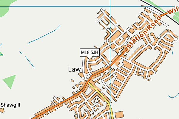 ML8 5JH map - OS VectorMap District (Ordnance Survey)