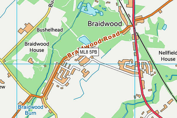 ML8 5PB map - OS VectorMap District (Ordnance Survey)