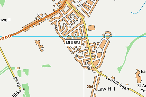 ML8 5SJ map - OS VectorMap District (Ordnance Survey)