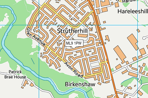 ML9 1PW map - OS VectorMap District (Ordnance Survey)