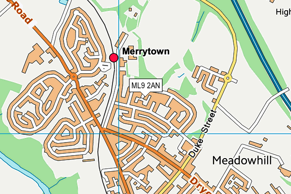 ML9 2AN map - OS VectorMap District (Ordnance Survey)