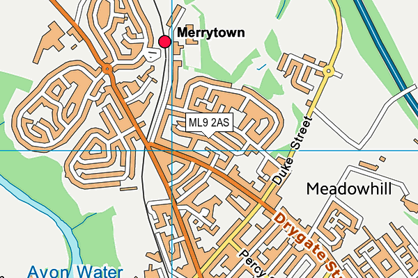 ML9 2AS map - OS VectorMap District (Ordnance Survey)