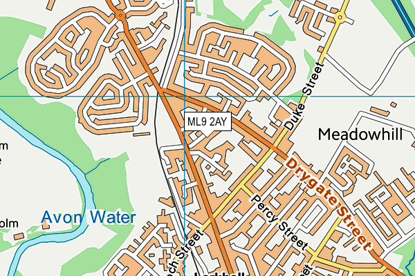 ML9 2AY map - OS VectorMap District (Ordnance Survey)