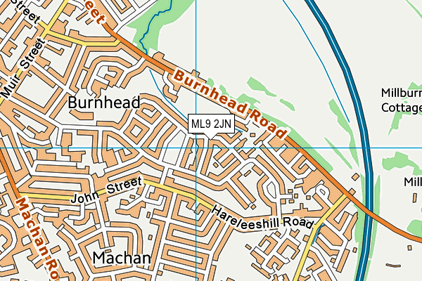 ML9 2JN map - OS VectorMap District (Ordnance Survey)