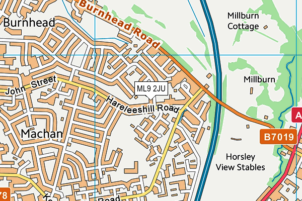 ML9 2JU map - OS VectorMap District (Ordnance Survey)
