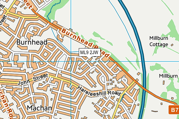 ML9 2JW map - OS VectorMap District (Ordnance Survey)