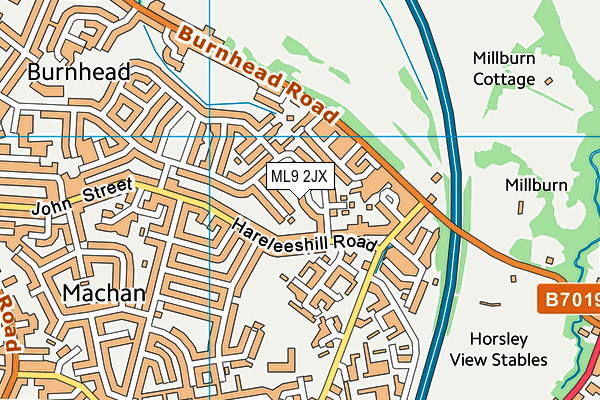 ML9 2JX map - OS VectorMap District (Ordnance Survey)
