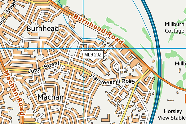 ML9 2JZ map - OS VectorMap District (Ordnance Survey)