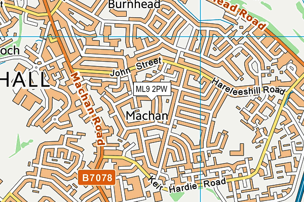 ML9 2PW map - OS VectorMap District (Ordnance Survey)