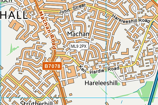 ML9 2PX map - OS VectorMap District (Ordnance Survey)