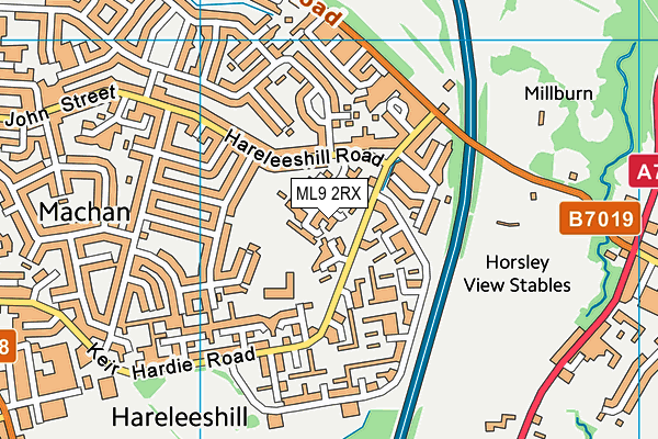ML9 2RX map - OS VectorMap District (Ordnance Survey)