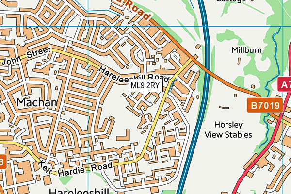 ML9 2RY map - OS VectorMap District (Ordnance Survey)