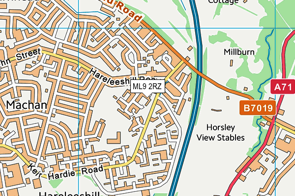 ML9 2RZ map - OS VectorMap District (Ordnance Survey)