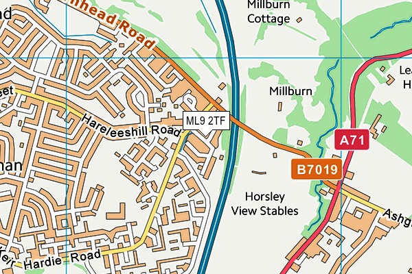 ML9 2TF map - OS VectorMap District (Ordnance Survey)