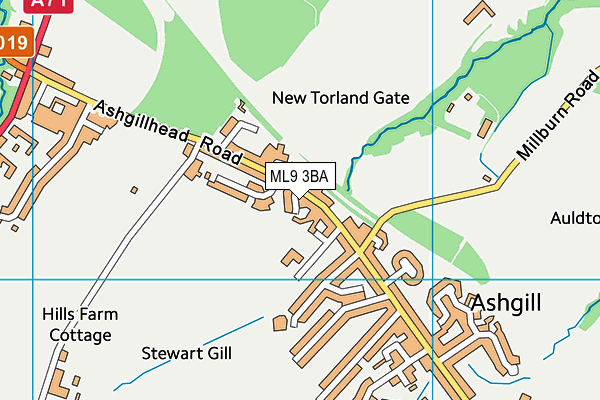 ML9 3BA map - OS VectorMap District (Ordnance Survey)