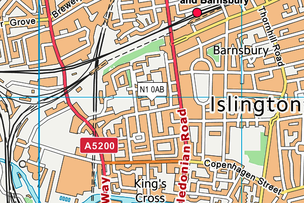 N1 0AB map - OS VectorMap District (Ordnance Survey)