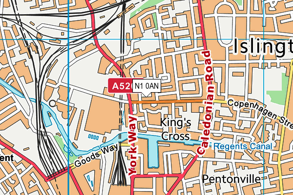 N1 0AN map - OS VectorMap District (Ordnance Survey)