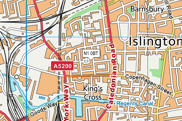 N1 0BT map - OS VectorMap District (Ordnance Survey)