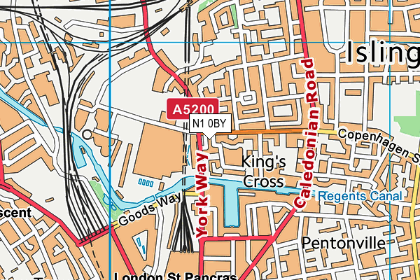 N1 0BY map - OS VectorMap District (Ordnance Survey)