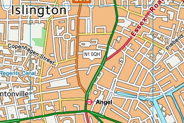 Puregym (London Angel) map (N1 0QH) - OS VectorMap District (Ordnance Survey)
