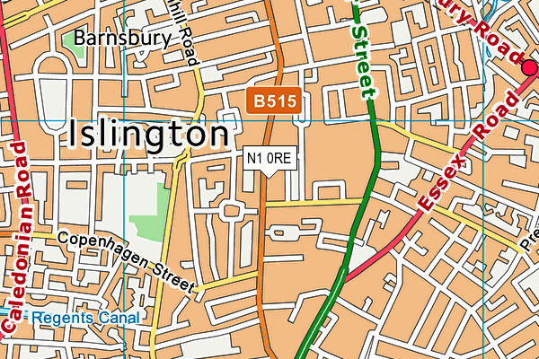 N1 0RE map - OS VectorMap District (Ordnance Survey)