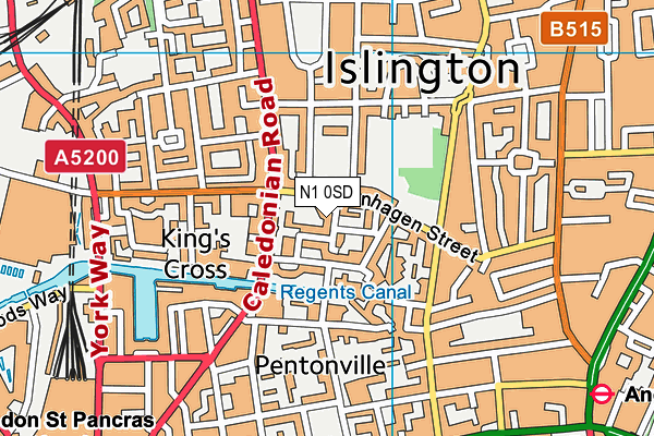 N1 0SD map - OS VectorMap District (Ordnance Survey)