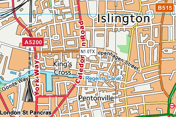N1 0TX map - OS VectorMap District (Ordnance Survey)