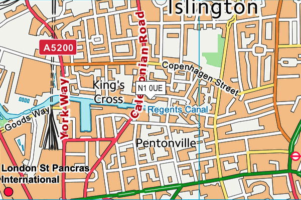 N1 0UE map - OS VectorMap District (Ordnance Survey)