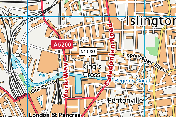 N1 0XG map - OS VectorMap District (Ordnance Survey)