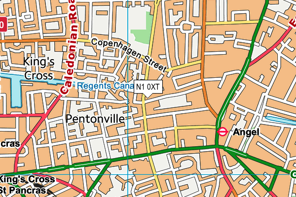 N1 0XT map - OS VectorMap District (Ordnance Survey)
