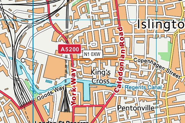 N1 0XW map - OS VectorMap District (Ordnance Survey)