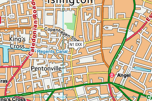 N1 0XX map - OS VectorMap District (Ordnance Survey)