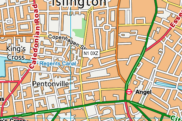 N1 0XZ map - OS VectorMap District (Ordnance Survey)