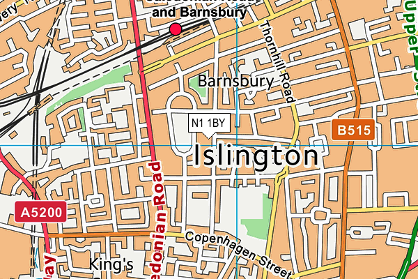 N1 1BY map - OS VectorMap District (Ordnance Survey)