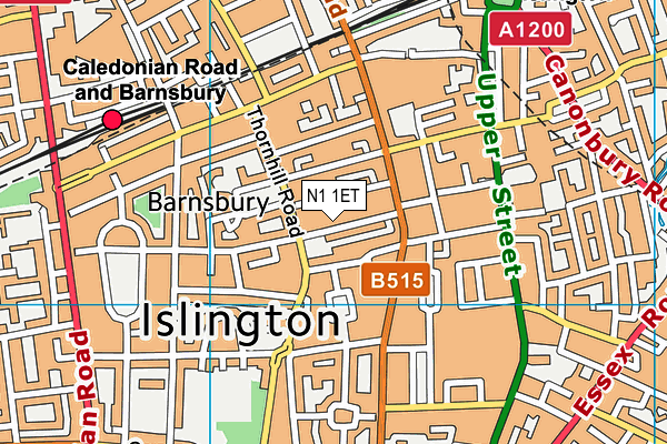 Thornhill Road Stp map (N1 1ET) - OS VectorMap District (Ordnance Survey)