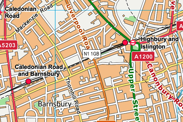 N1 1GB map - OS VectorMap District (Ordnance Survey)