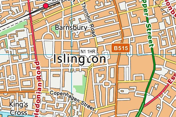 N1 1HR map - OS VectorMap District (Ordnance Survey)