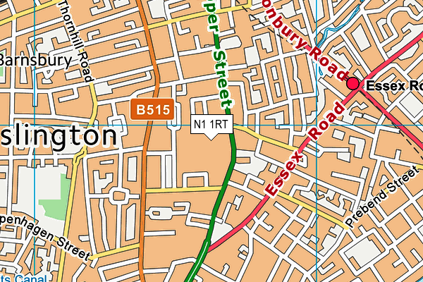 N1 1RT map - OS VectorMap District (Ordnance Survey)