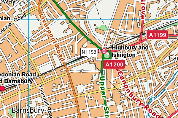 N1 1SB map - OS VectorMap District (Ordnance Survey)