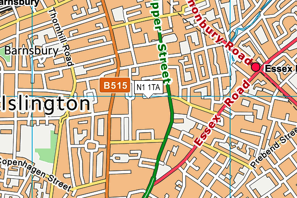 N1 1TA map - OS VectorMap District (Ordnance Survey)