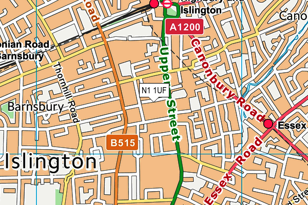 N1 1UF map - OS VectorMap District (Ordnance Survey)