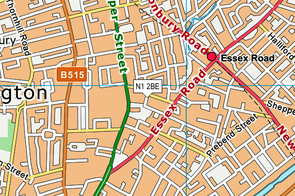 N1 2BE map - OS VectorMap District (Ordnance Survey)