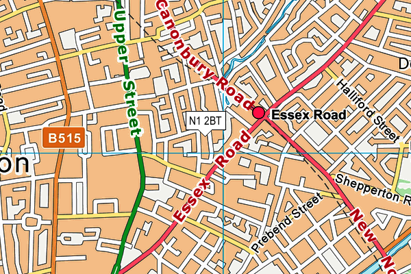 N1 2BT map - OS VectorMap District (Ordnance Survey)